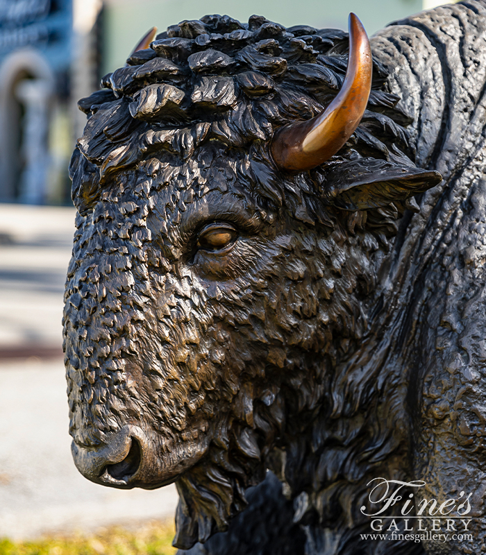 Bronze Statues  - Resting Bronze Bison Statue - BS-1435